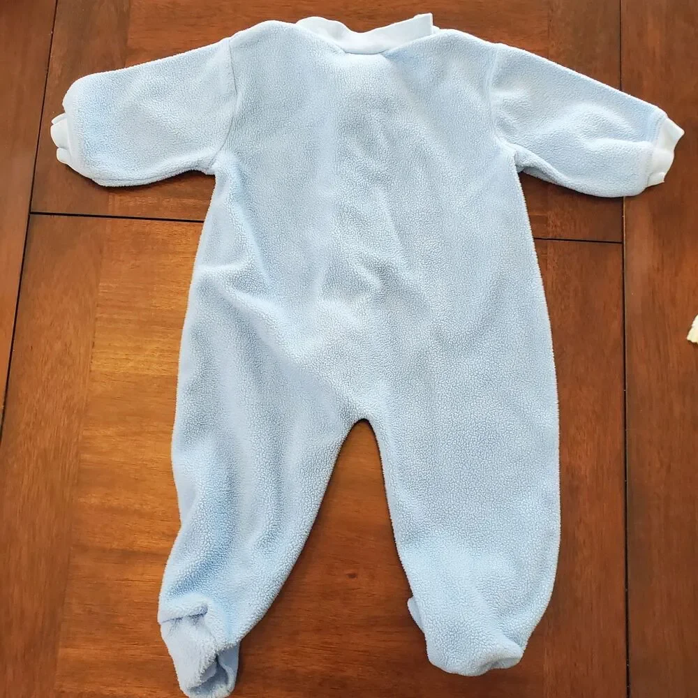 Vintage Baby Blue Boys Sleeper Footed Pajama PJ 0-3m